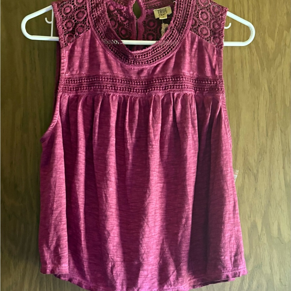 True Craft Red Embellished SemiCropped Blouse